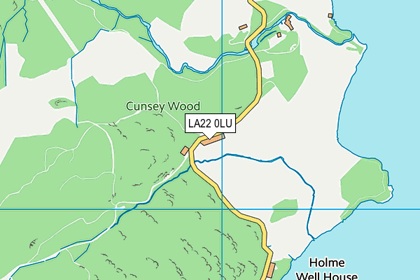LA22 0LU map - OS VectorMap District (Ordnance Survey)