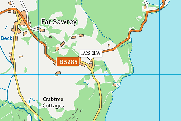 LA22 0LW map - OS VectorMap District (Ordnance Survey)