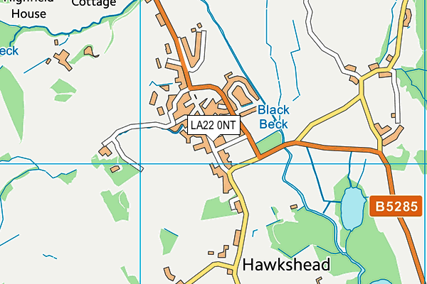Hawkshead Esthwaite Primary School map (LA22 0NT) - OS VectorMap District (Ordnance Survey)