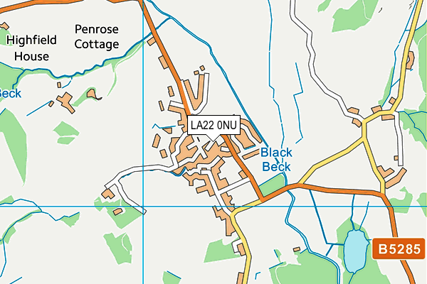 LA22 0NU map - OS VectorMap District (Ordnance Survey)