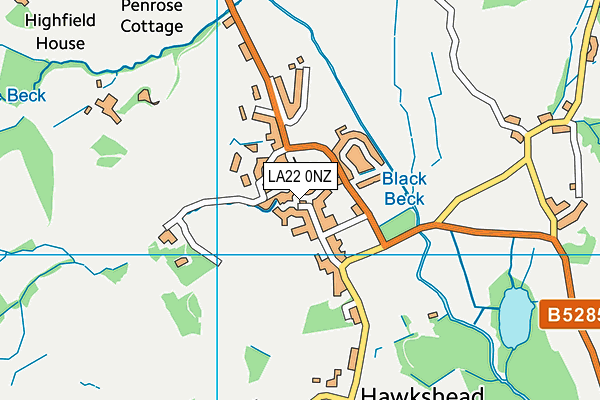 LA22 0NZ map - OS VectorMap District (Ordnance Survey)