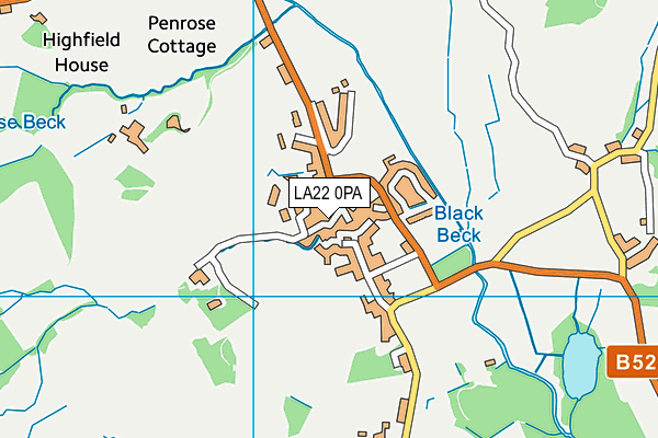 LA22 0PA map - OS VectorMap District (Ordnance Survey)