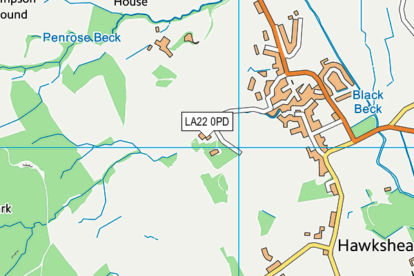 LA22 0PD map - OS VectorMap District (Ordnance Survey)