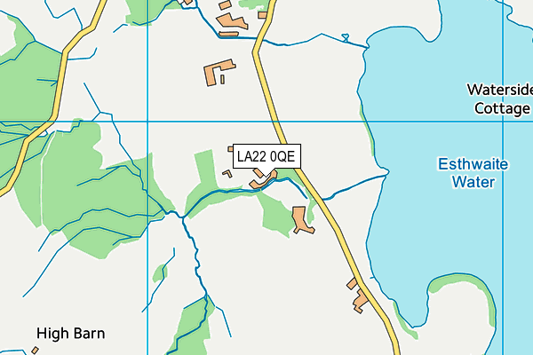 LA22 0QE map - OS VectorMap District (Ordnance Survey)