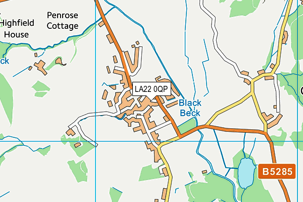 LA22 0QP map - OS VectorMap District (Ordnance Survey)