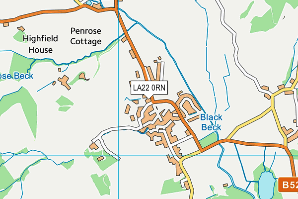 LA22 0RN map - OS VectorMap District (Ordnance Survey)