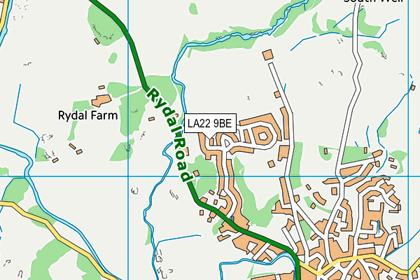 LA22 9BE map - OS VectorMap District (Ordnance Survey)