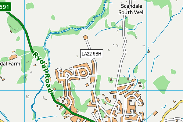 LA22 9BH map - OS VectorMap District (Ordnance Survey)