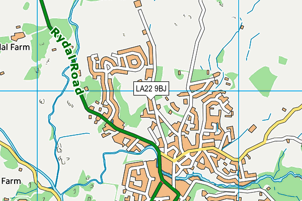 LA22 9BJ map - OS VectorMap District (Ordnance Survey)