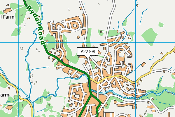 LA22 9BL map - OS VectorMap District (Ordnance Survey)