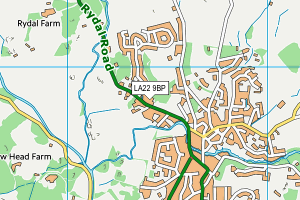 LA22 9BP map - OS VectorMap District (Ordnance Survey)