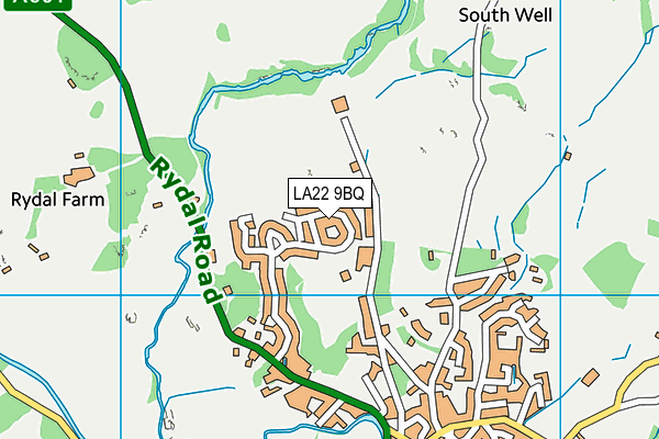 LA22 9BQ map - OS VectorMap District (Ordnance Survey)