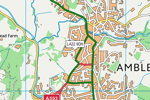 Ambleside CofE Primary School map (LA22 9DH) - OS VectorMap District (Ordnance Survey)
