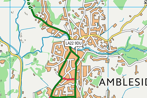 LA22 9DU map - OS VectorMap District (Ordnance Survey)