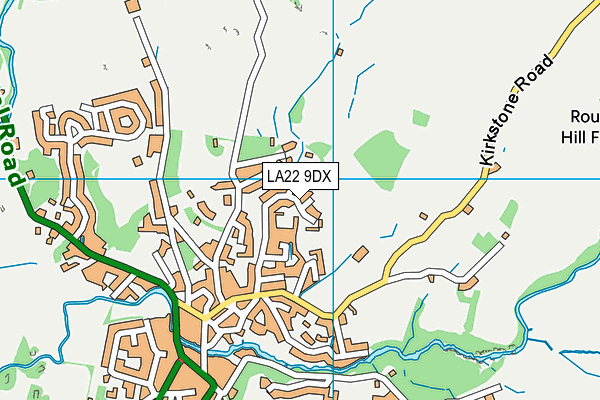 LA22 9DX map - OS VectorMap District (Ordnance Survey)