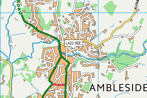 LA22 9EE map - OS VectorMap District (Ordnance Survey)