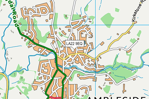 LA22 9EQ map - OS VectorMap District (Ordnance Survey)