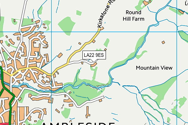 LA22 9ES map - OS VectorMap District (Ordnance Survey)