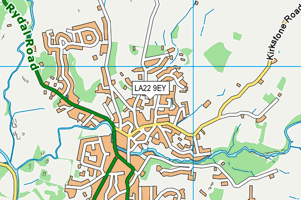 LA22 9EY map - OS VectorMap District (Ordnance Survey)