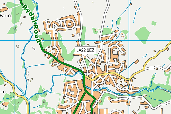 LA22 9EZ map - OS VectorMap District (Ordnance Survey)