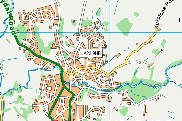 LA22 9HB map - OS VectorMap District (Ordnance Survey)