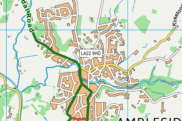 LA22 9HD map - OS VectorMap District (Ordnance Survey)