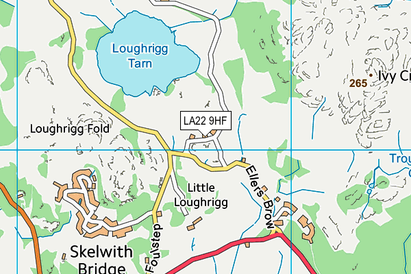 LA22 9HF map - OS VectorMap District (Ordnance Survey)