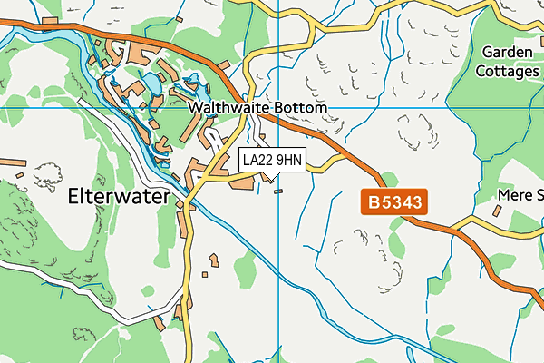 LA22 9HN map - OS VectorMap District (Ordnance Survey)