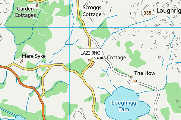 LA22 9HQ map - OS VectorMap District (Ordnance Survey)