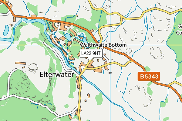 LA22 9HT map - OS VectorMap District (Ordnance Survey)