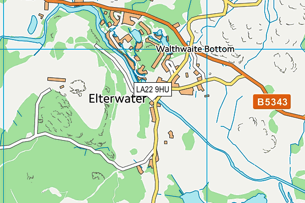 LA22 9HU map - OS VectorMap District (Ordnance Survey)