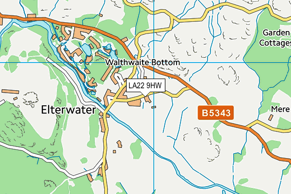LA22 9HW map - OS VectorMap District (Ordnance Survey)