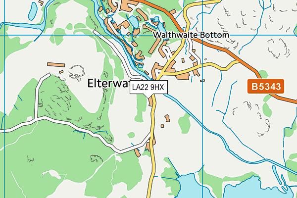 LA22 9HX map - OS VectorMap District (Ordnance Survey)