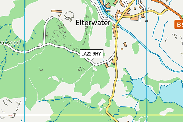 LA22 9HY map - OS VectorMap District (Ordnance Survey)