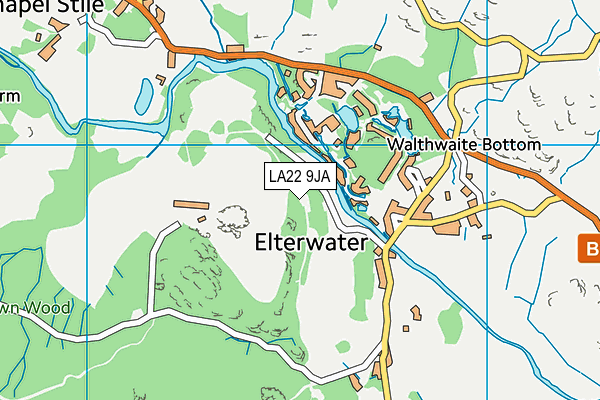 LA22 9JA map - OS VectorMap District (Ordnance Survey)