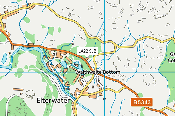 LA22 9JB map - OS VectorMap District (Ordnance Survey)