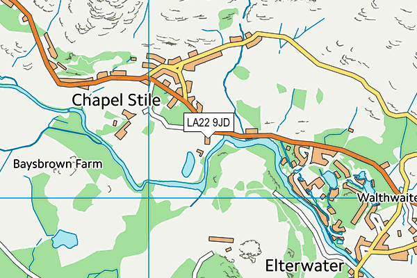 LA22 9JD map - OS VectorMap District (Ordnance Survey)