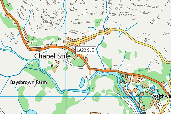 LA22 9JE map - OS VectorMap District (Ordnance Survey)