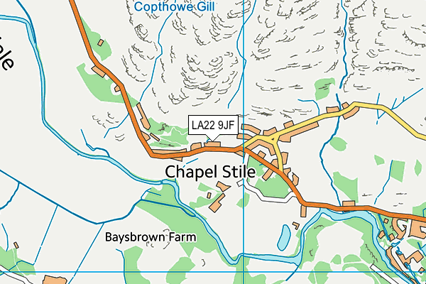 LA22 9JF map - OS VectorMap District (Ordnance Survey)