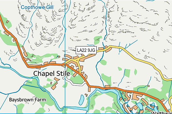 LA22 9JG map - OS VectorMap District (Ordnance Survey)