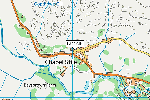 LA22 9JH map - OS VectorMap District (Ordnance Survey)