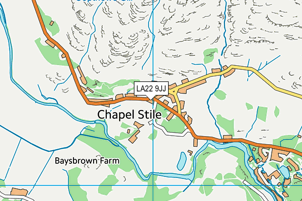 LA22 9JJ map - OS VectorMap District (Ordnance Survey)