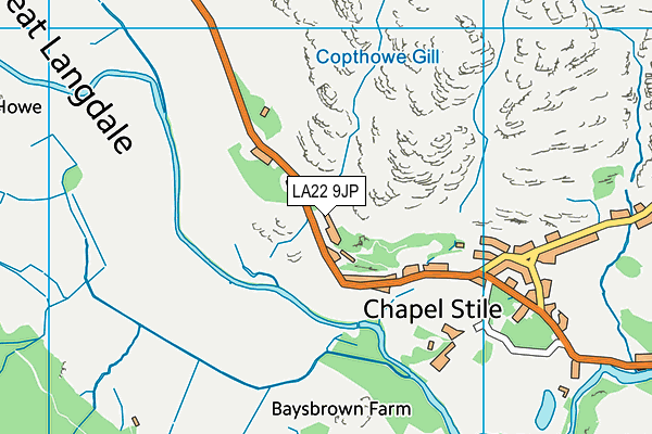 LA22 9JP map - OS VectorMap District (Ordnance Survey)