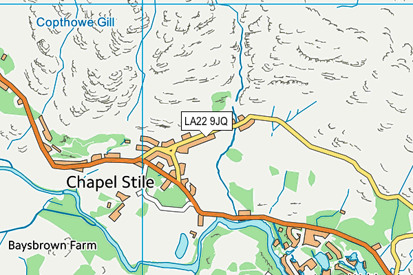 LA22 9JQ map - OS VectorMap District (Ordnance Survey)