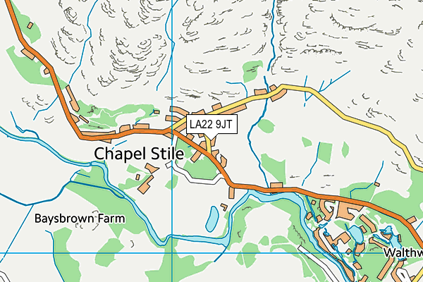 LA22 9JT map - OS VectorMap District (Ordnance Survey)