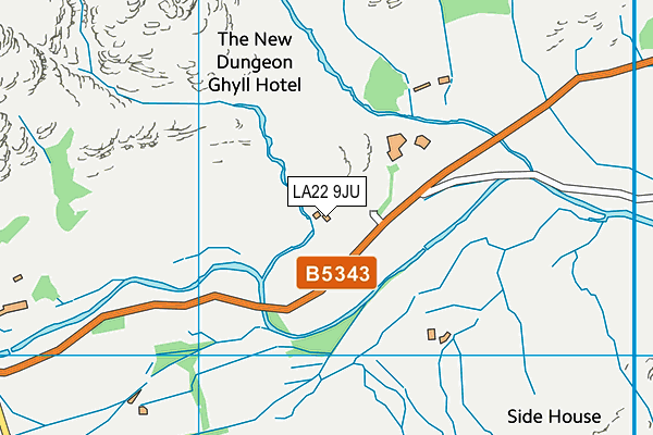 LA22 9JU map - OS VectorMap District (Ordnance Survey)