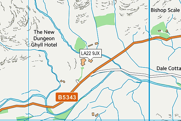 LA22 9JX map - OS VectorMap District (Ordnance Survey)