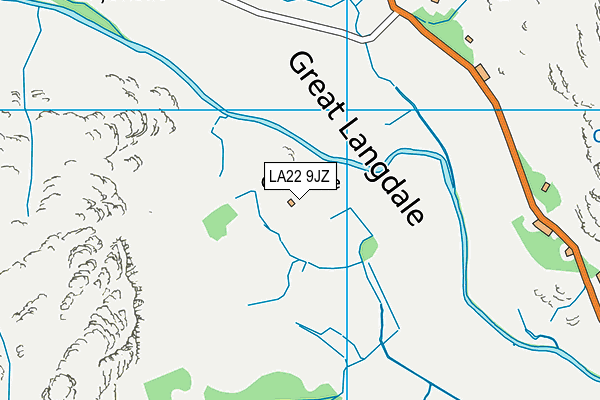 LA22 9JZ map - OS VectorMap District (Ordnance Survey)