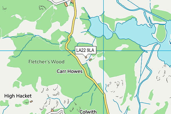 LA22 9LA map - OS VectorMap District (Ordnance Survey)