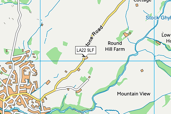 LA22 9LF map - OS VectorMap District (Ordnance Survey)